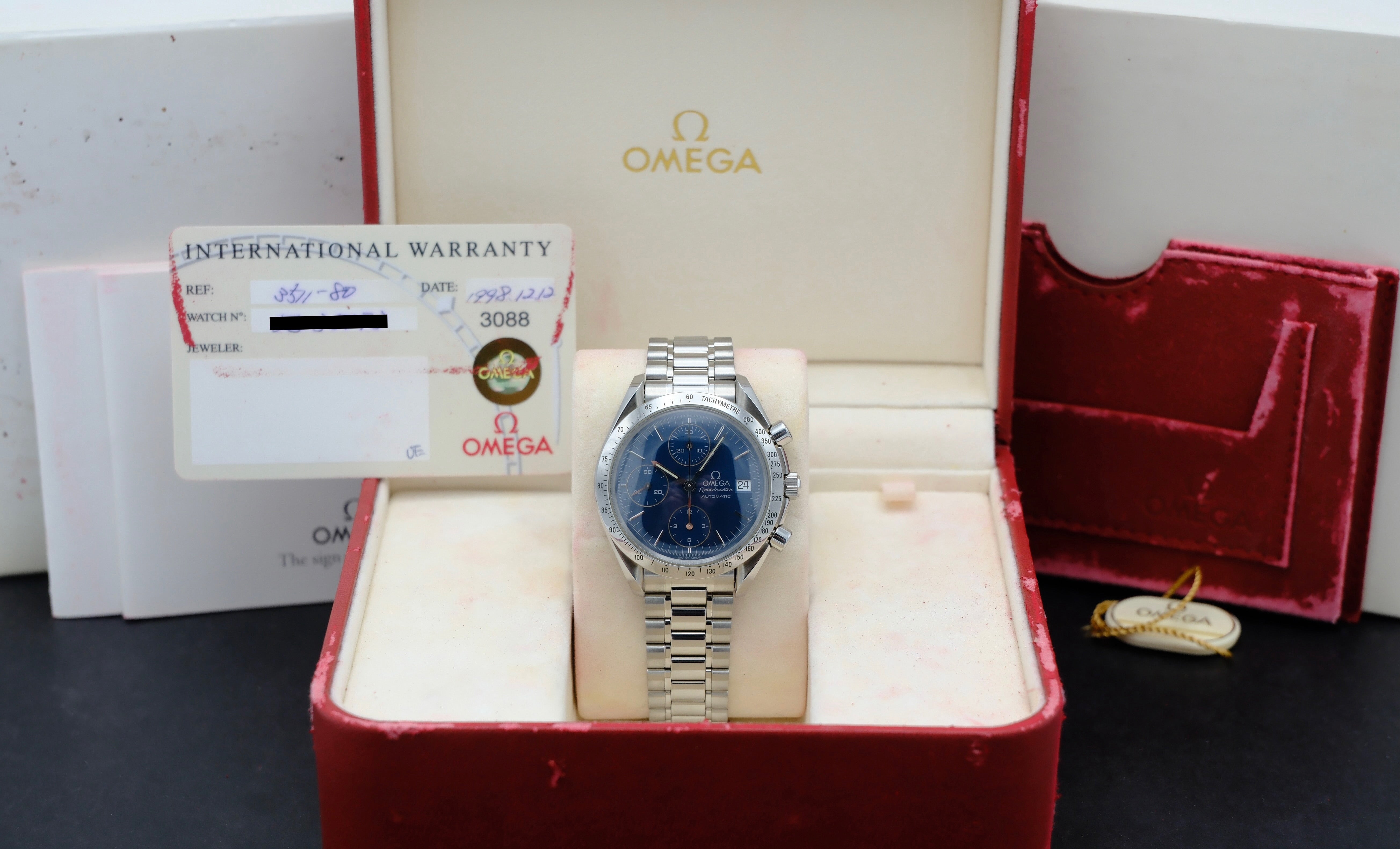 Omega Speedmaster 3511.80.00 - 1998 - Omega horloge - Omega kopen - Omega heren horloge - Trophies Watches