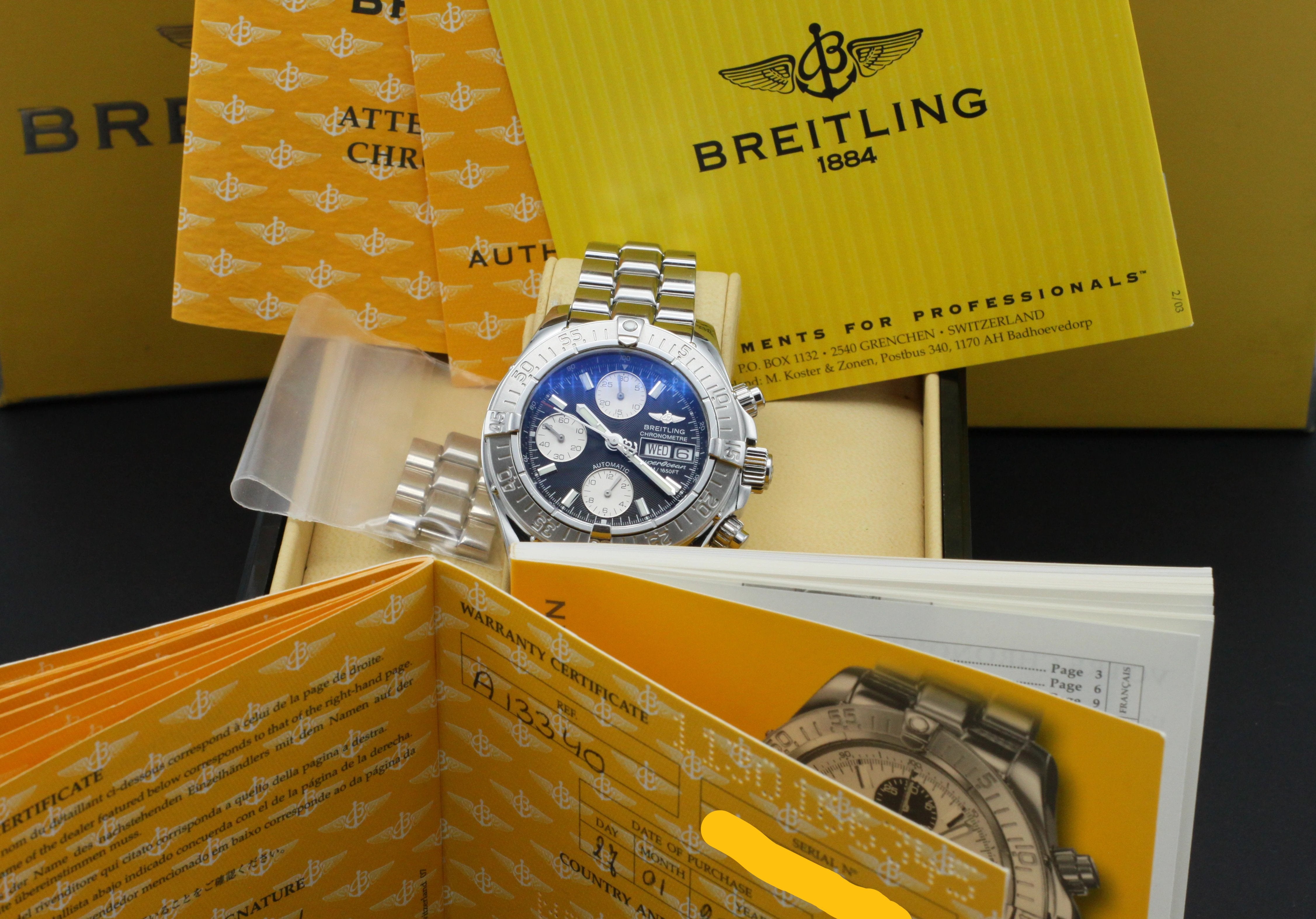Breitling Superocean Chronograph II A13340 - 2004 - Breitling horloge - Breitling kopen - Breitling heren horloge - Trophies Watches