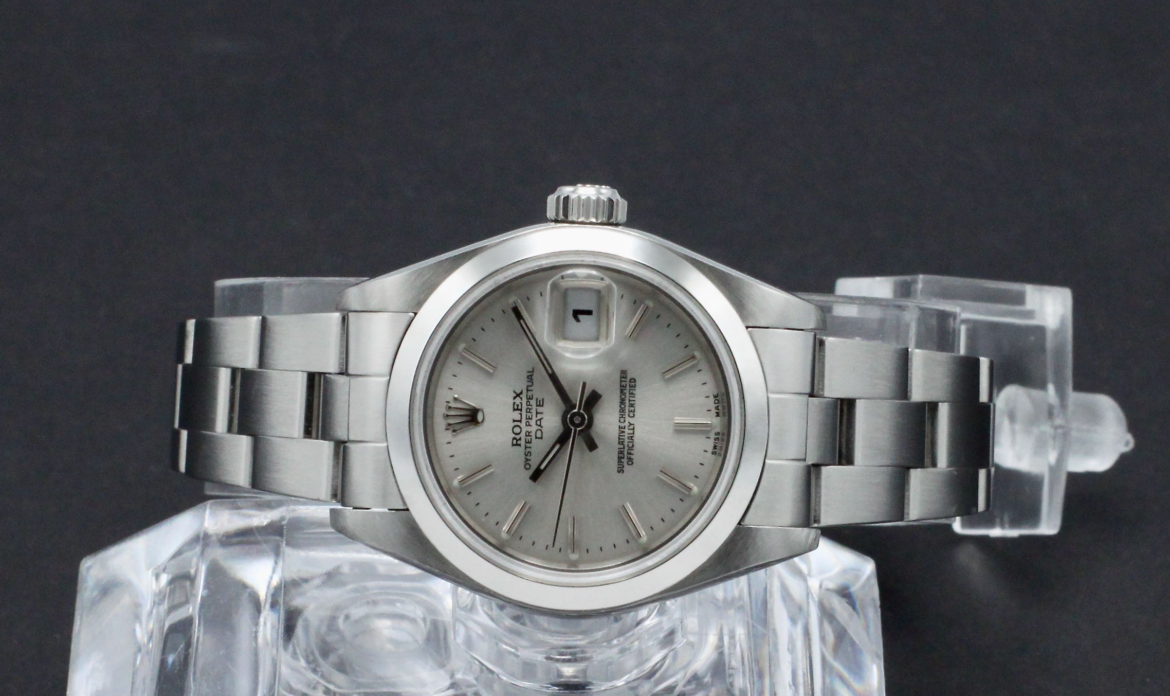 Rolex Oyster Perpetual Lady Date 79160 - 2002 - Rolex horloge - Rolex kopen - Rolex dames horloge - Trophies Watches