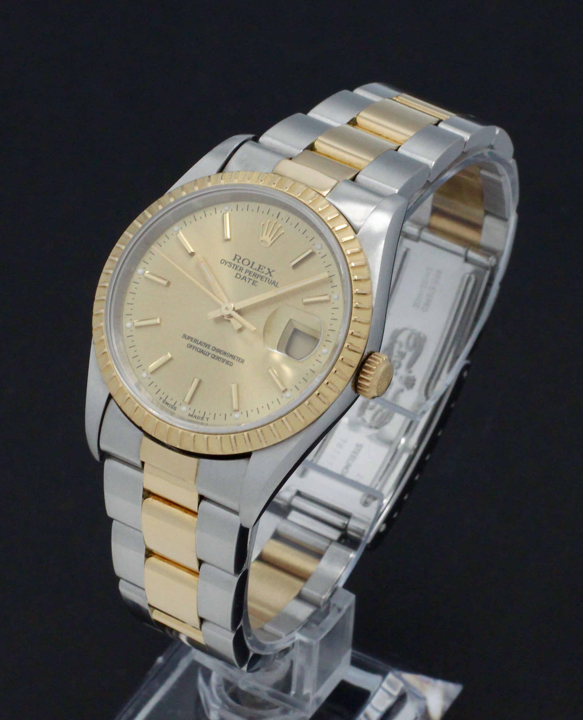 Rolex Oyster Perpetual Date 15223 - 1999 - Rolex horloge - Rolex kopen - Rolex heren horloge - Trophies Watches