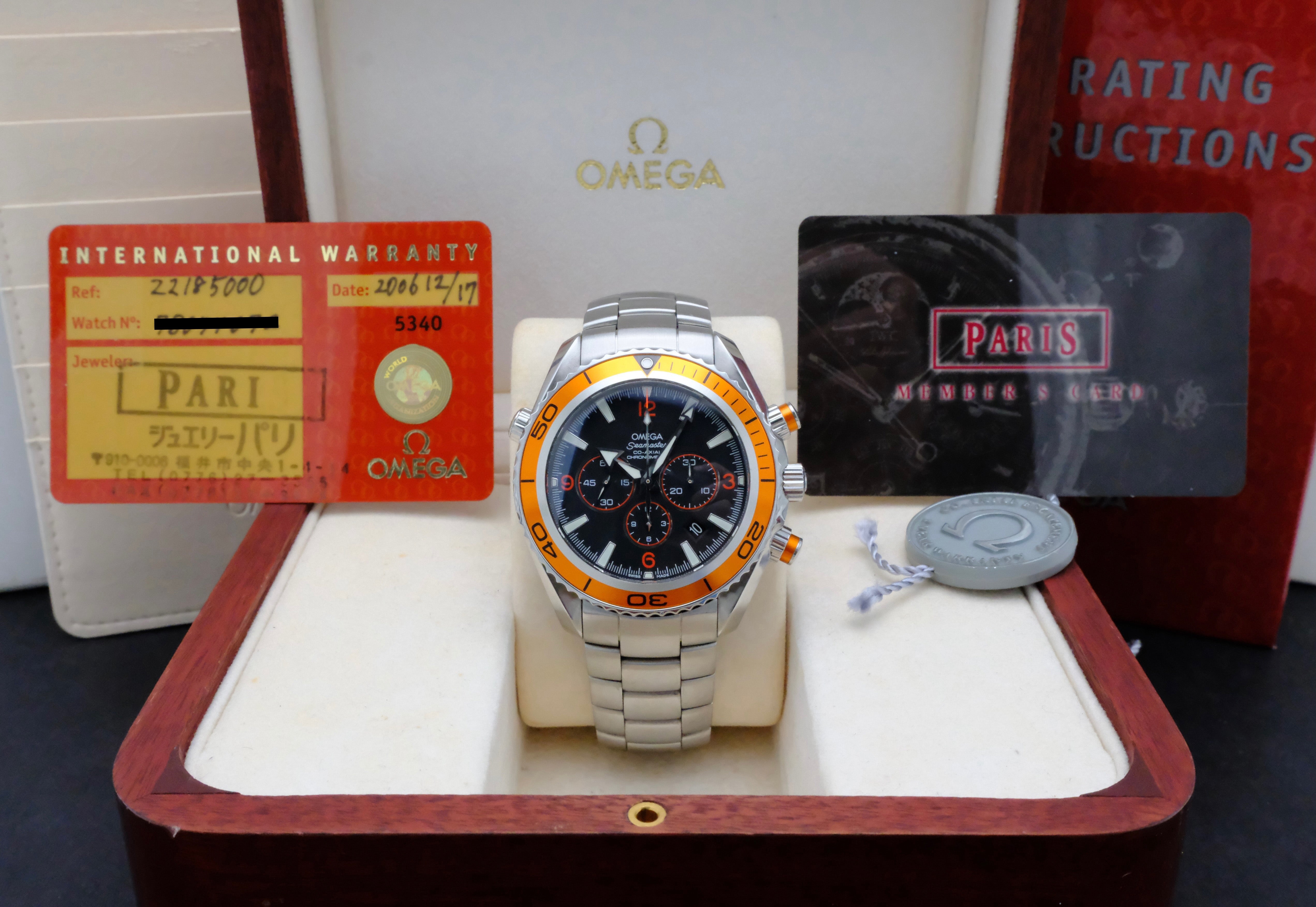 Omega Seamaster Planet Ocean Chronograph 2218.50.00 - 2006 - Omega horloge - Omega kopen - Omega heren horloge - Trophies Watches