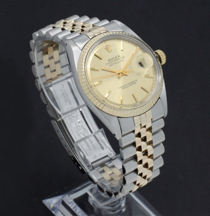 Rolex Datejust 1601 - 1966 - goud/staal - two/tone - Rolex horloge - Rolex kopen - Rolex heren horloge - Trophies Watches