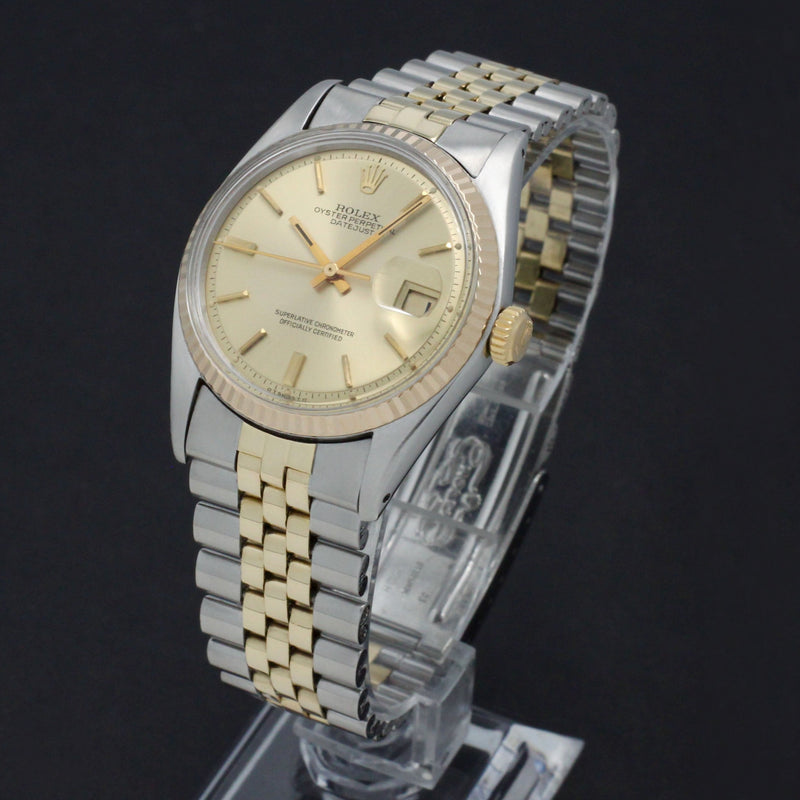 Rolex Datejust 1601 - 1973 - goud/staal - two/tone - Rolex horloge - Rolex kopen - Rolex heren horloge - Trophies Watches