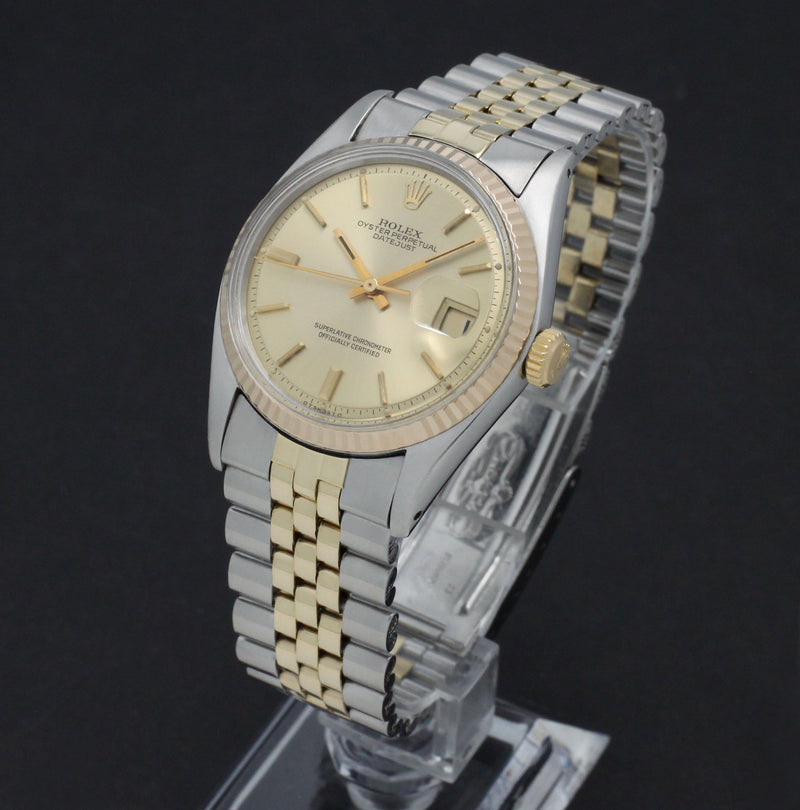 Rolex Datejust 1601 - 1973 - goud/staal - two/tone - Rolex horloge - Rolex kopen - Rolex heren horloge - Trophies Watches