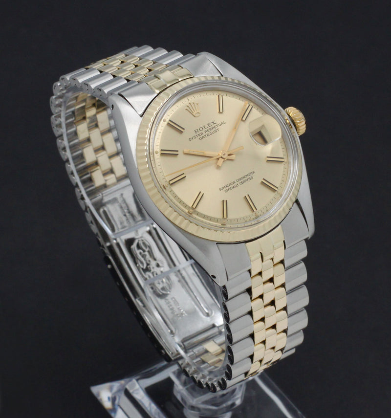 Rolex Datejust 1601 - 1973 - goud/staal - two/tone - Rolex horloge - Rolex kopen - Rolex heren horloge - Trophies Watches