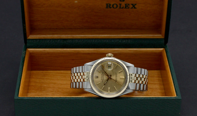 Rolex Datejust 1601 - 1975 - goud/staal - two/tone - Rolex horloge - Rolex kopen - Rolex heren horloge - Trophies Watches