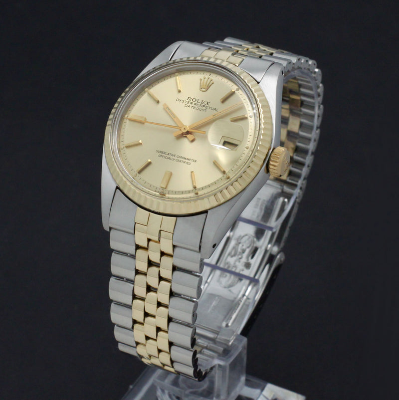 Rolex Datejust 1601 - 1973 - goud/staal - two/tone - Rolex horloge - Rolex kopen - Rolex heren horloge - Trophies Watches