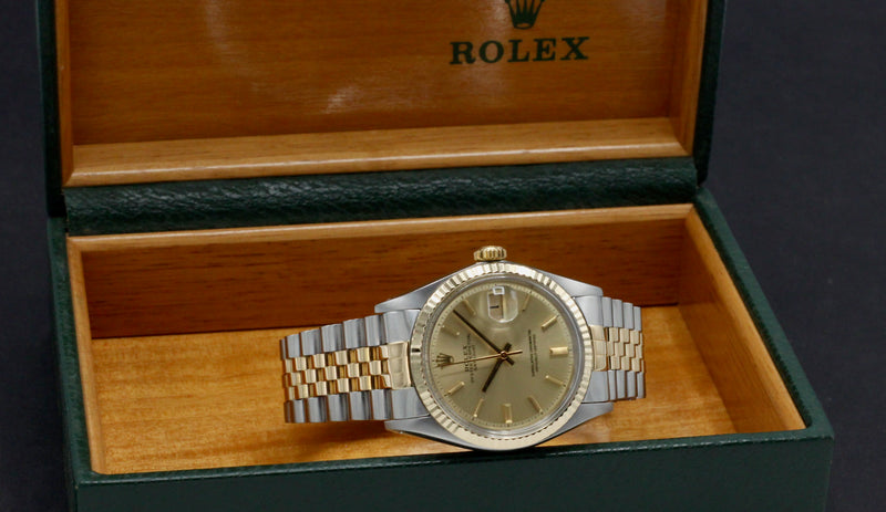 Rolex Datejust 1601 - 1973 - goud/staal - two/tone - Rolex horloge - Rolex kopen - Rolex heren horloge - Trophies Watches