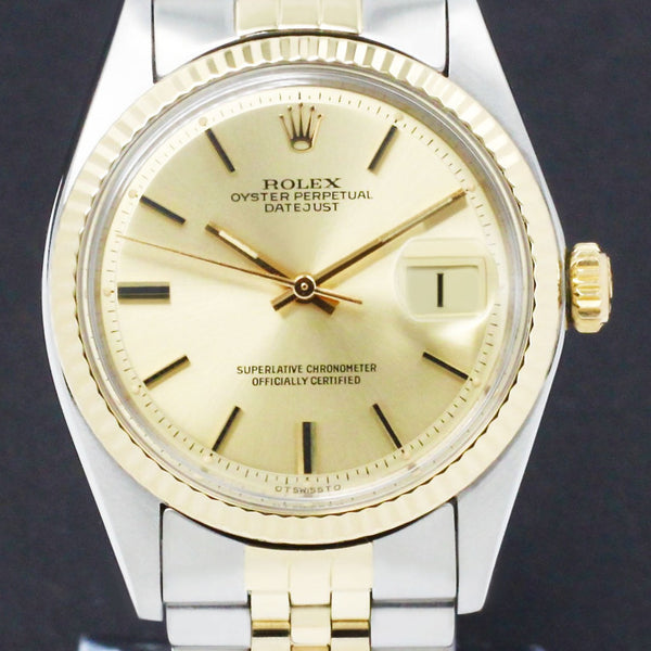 Rolex Datejust 1601 - 1975 - goud/staal - two/tone - Rolex horloge - Rolex kopen - Rolex heren horloge - Trophies Watches