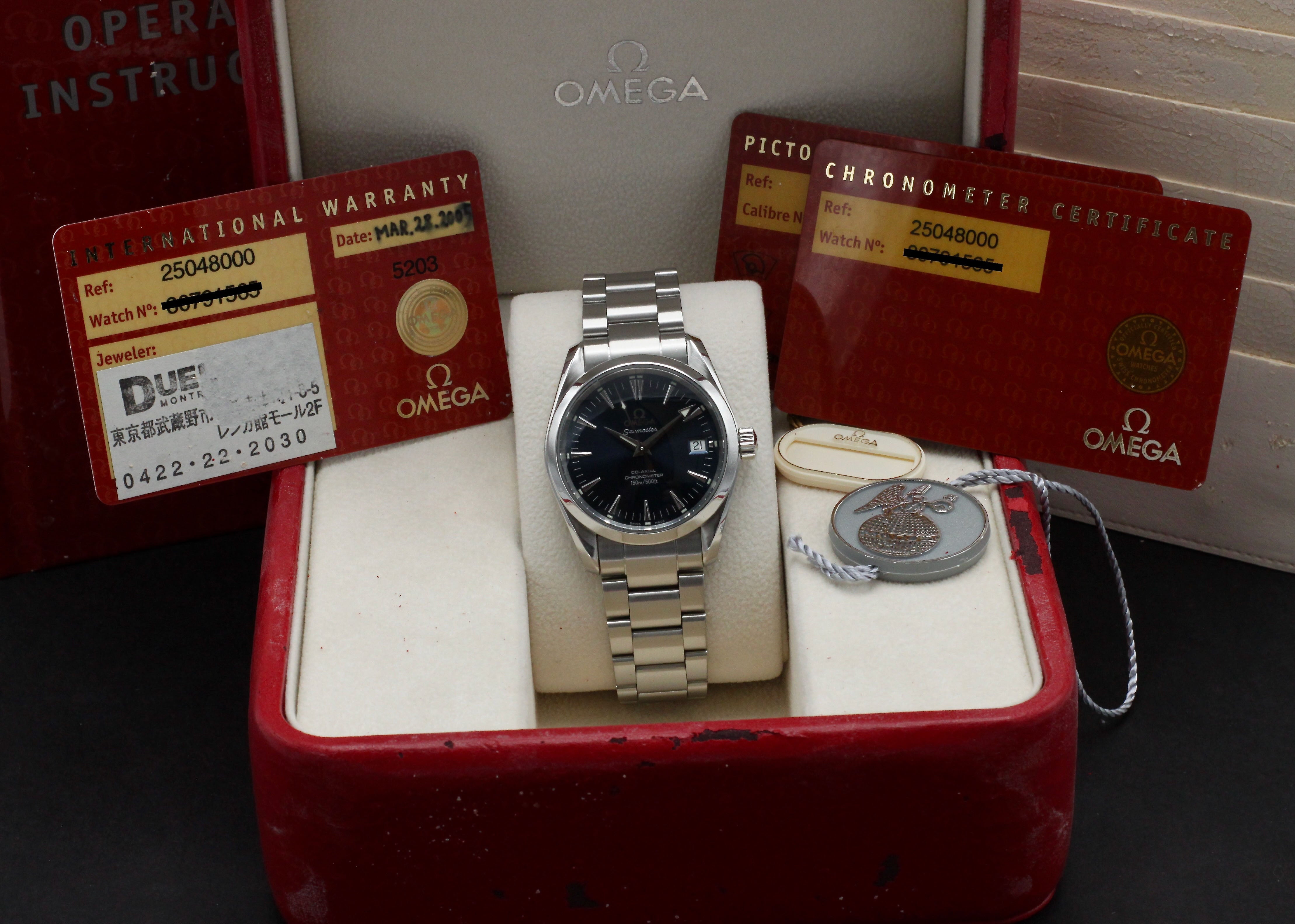 Omega Seamaster Aqua Terra Co-axial 2504.80.00, Box & Papers, 2005