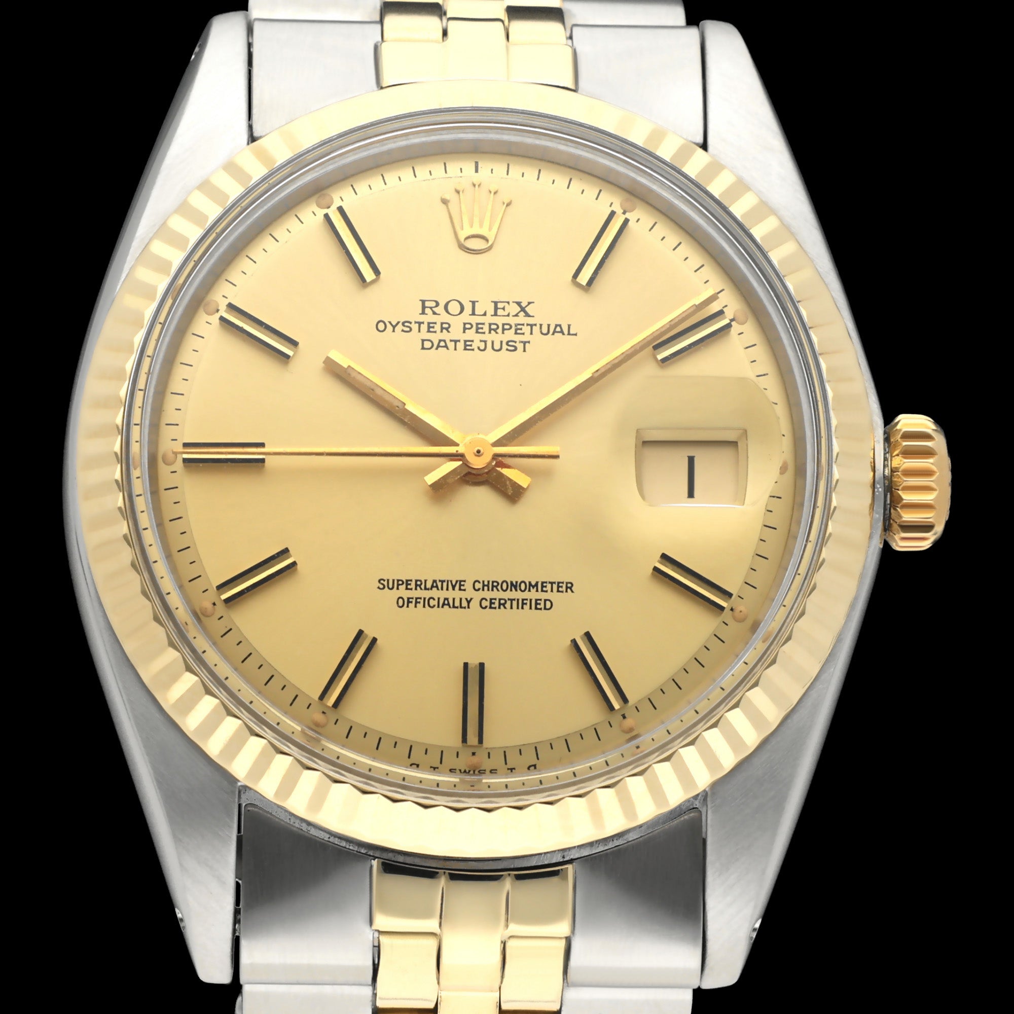Rolex Datejust 1601 - 1973 - goud/staal - two/tone - Rolex horloge - Rolex kopen - Rolex heren horloge - Trophies Watches