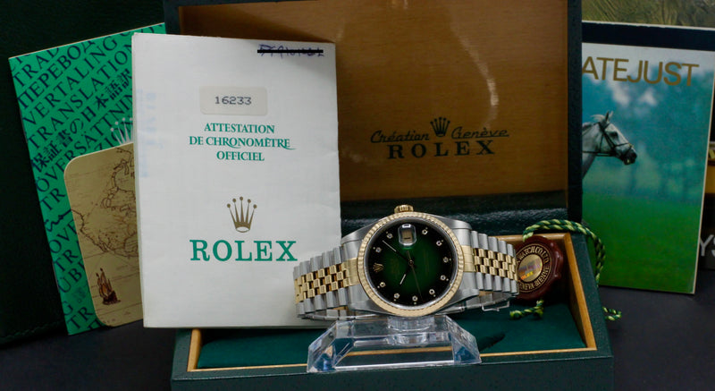 Rolex Datejust 16233G, Box & Papers, 1991