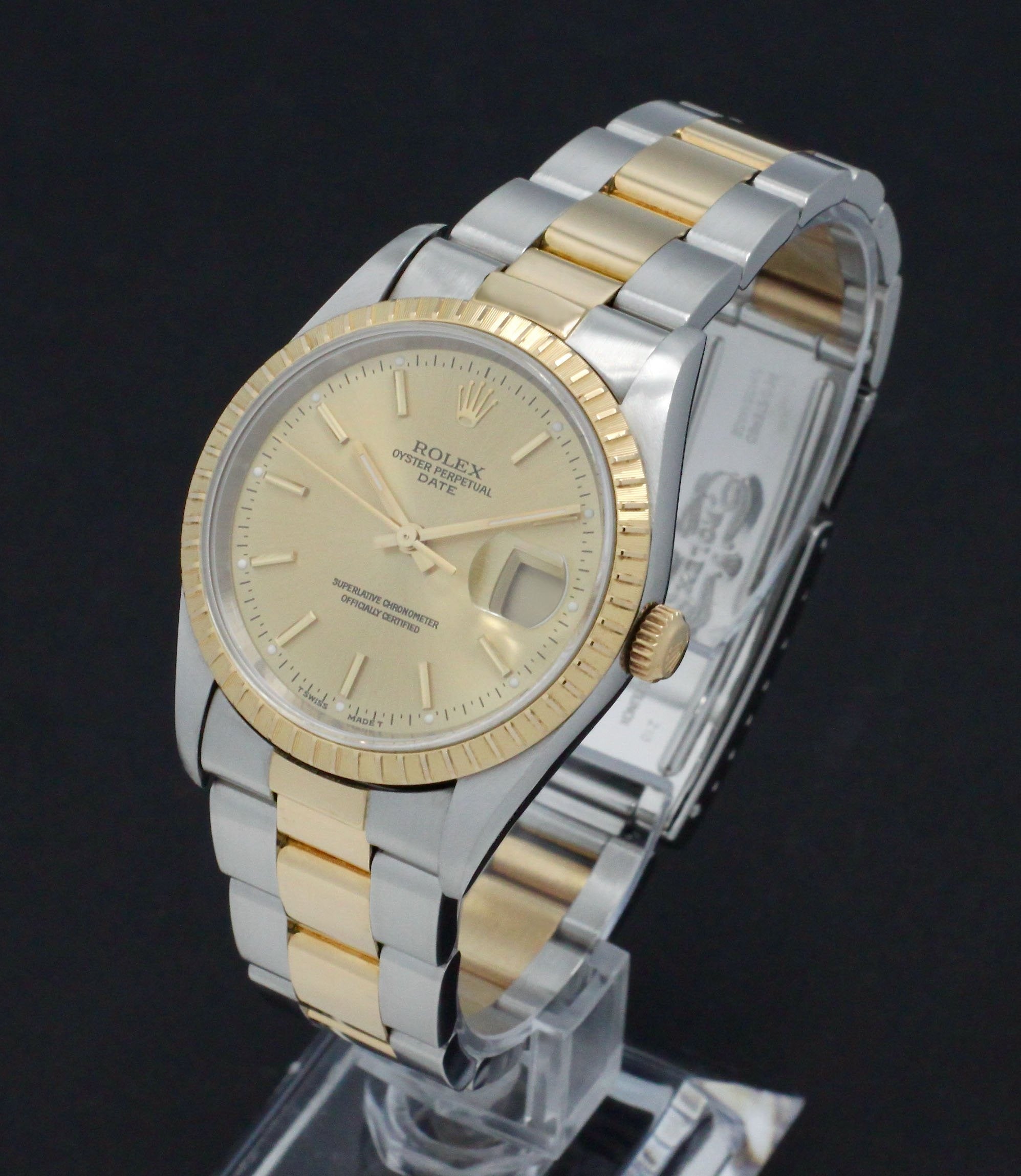 Rolex Oyster Perpetual Date 15223 - 1999 - Rolex horloge - Rolex kopen - Rolex heren horloge - Trophies Watches