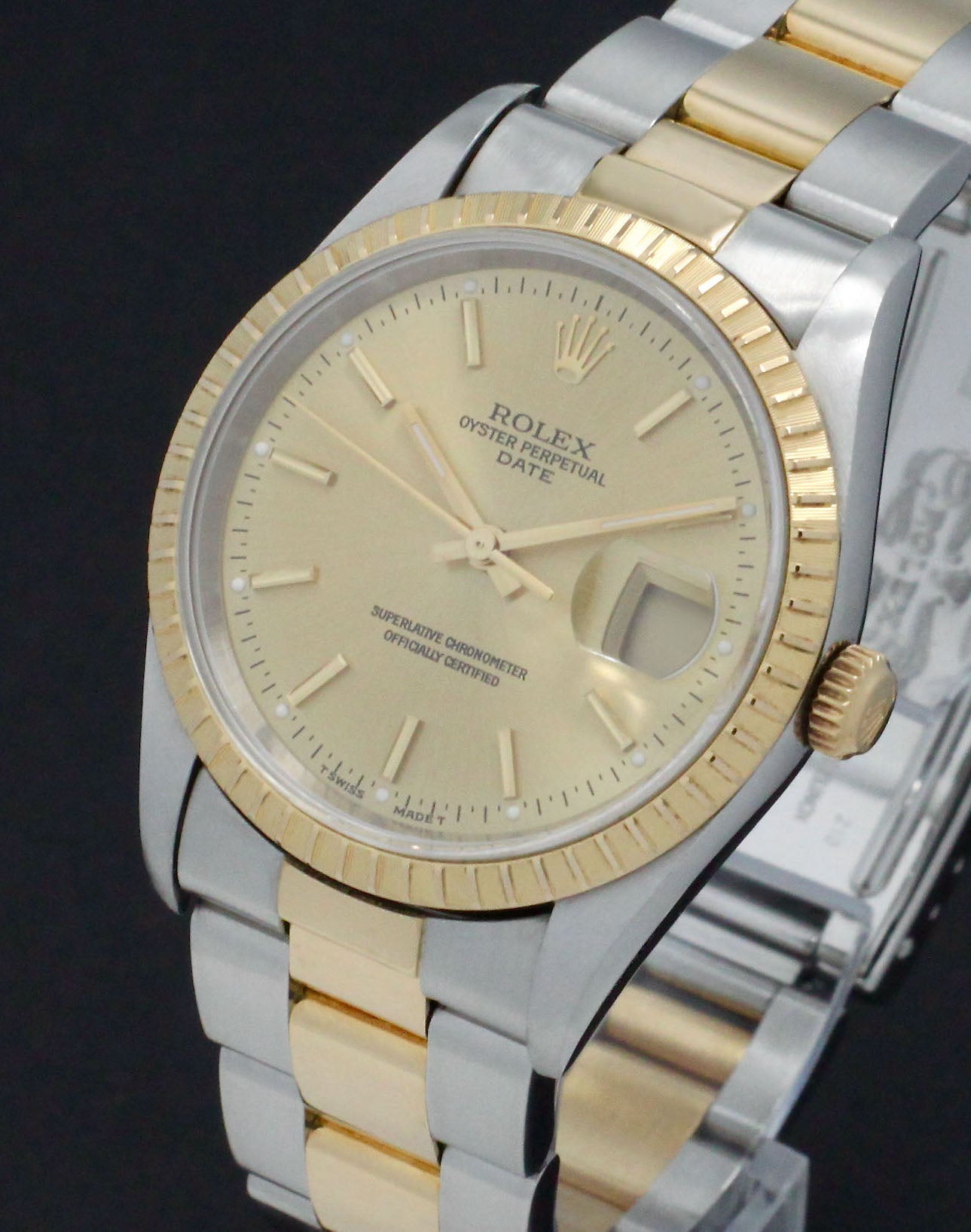 Rolex Oyster Perpetual Date 15223 - 1999 - Rolex horloge - Rolex kopen - Rolex heren horloge - Trophies Watches