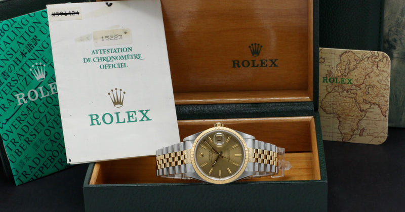 Rolex Oyster Perpetual Date 15223 - 1994 - Rolex horloge - Rolex kopen - Rolex heren horloge - Trophies Watches