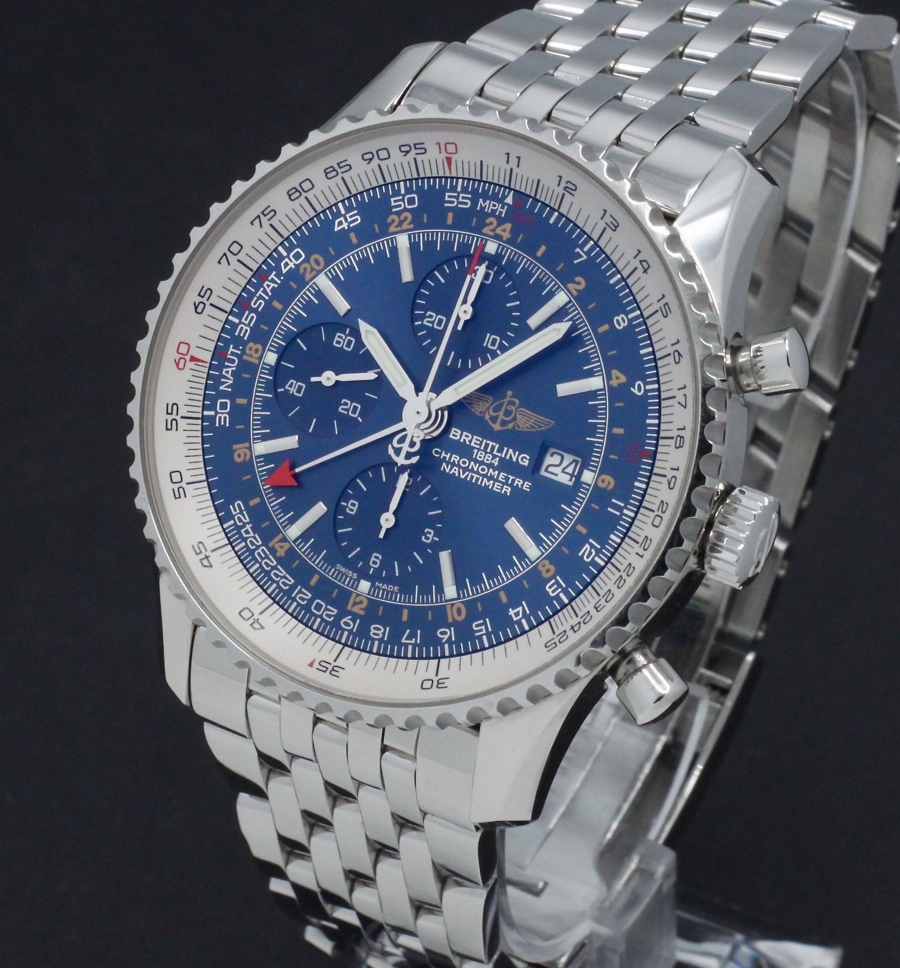 Breitling Navitimer World A24322/C651 - 2018 - Breitling horloge - Breitling kopen - Breitling heren horloge - Trophies Watches