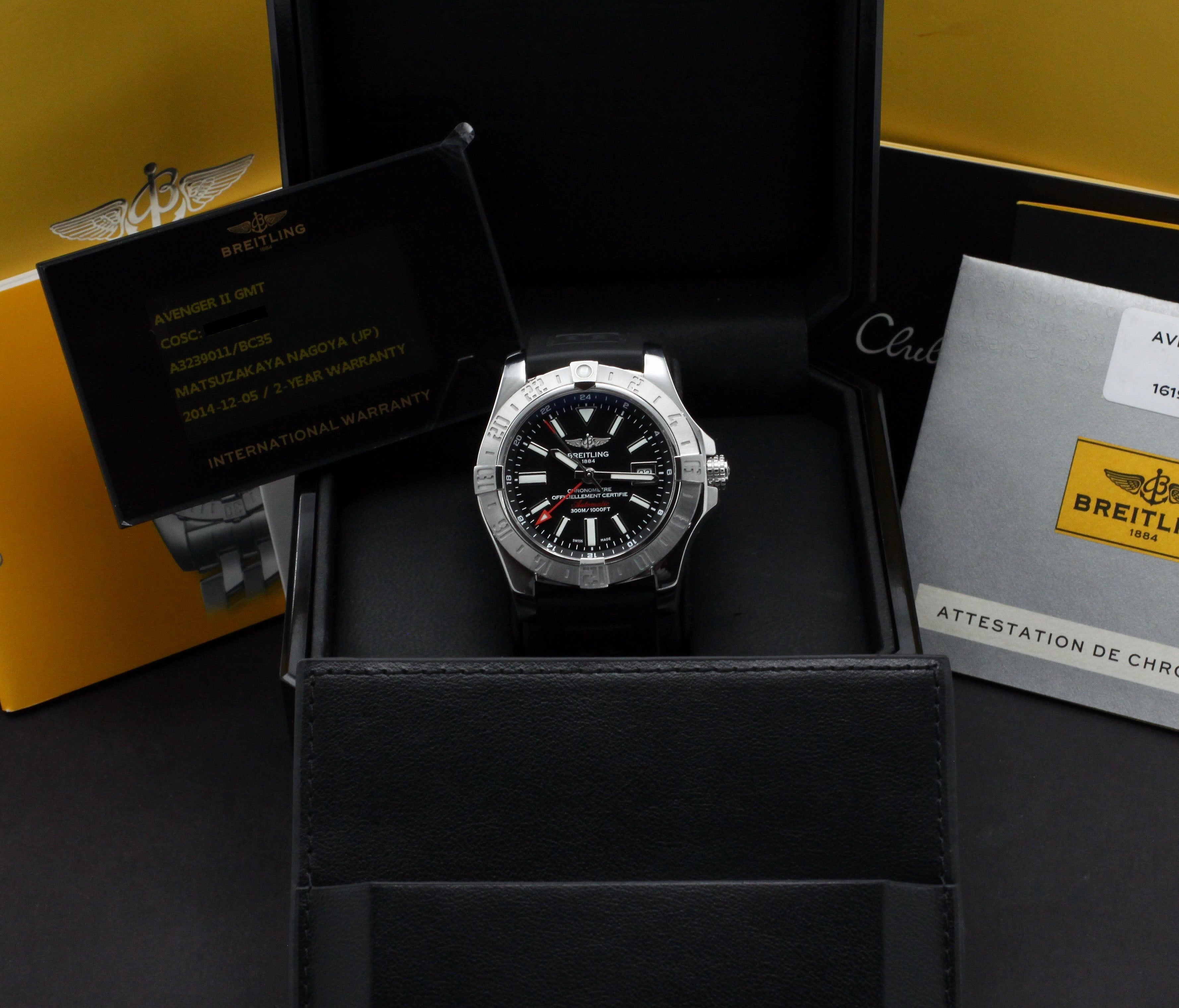 Breitling Avenger II GMT A3239011, Box & Papers, 2014