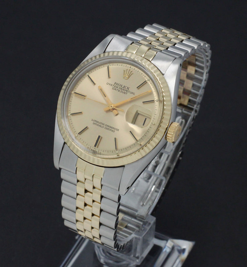 Rolex Datejust 1601 - 1973 - goud/staal - two/tone - Rolex horloge - Rolex kopen - Rolex heren horloge - Trophies Watches