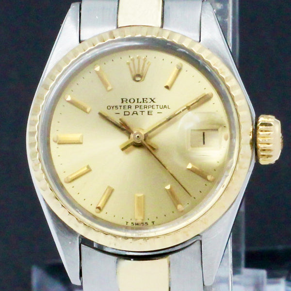 Rolex Oyster Perpetual Lady Date 6516 two-tone - 1979 - Rolex horloge - Rolex kopen - Rolex dames horloge - Trophies Watches